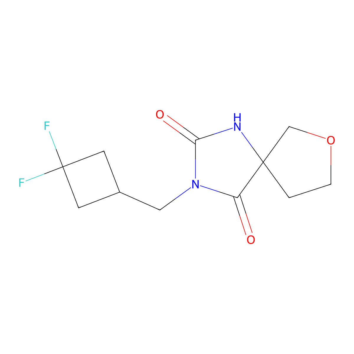 3-[(3,3-Difluorocyclobutyl)methyl]-7-oxa-1,3-diazaspiro[4.4]nonane-2,4-dione molecular structure, CAS 1947319-04-1