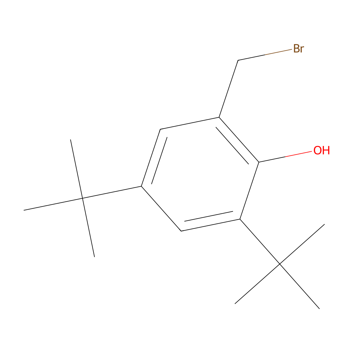 2,4-Di-tert-butyl-6-(bromomethyl)phenol molecular structure, CAS 194734-57-1