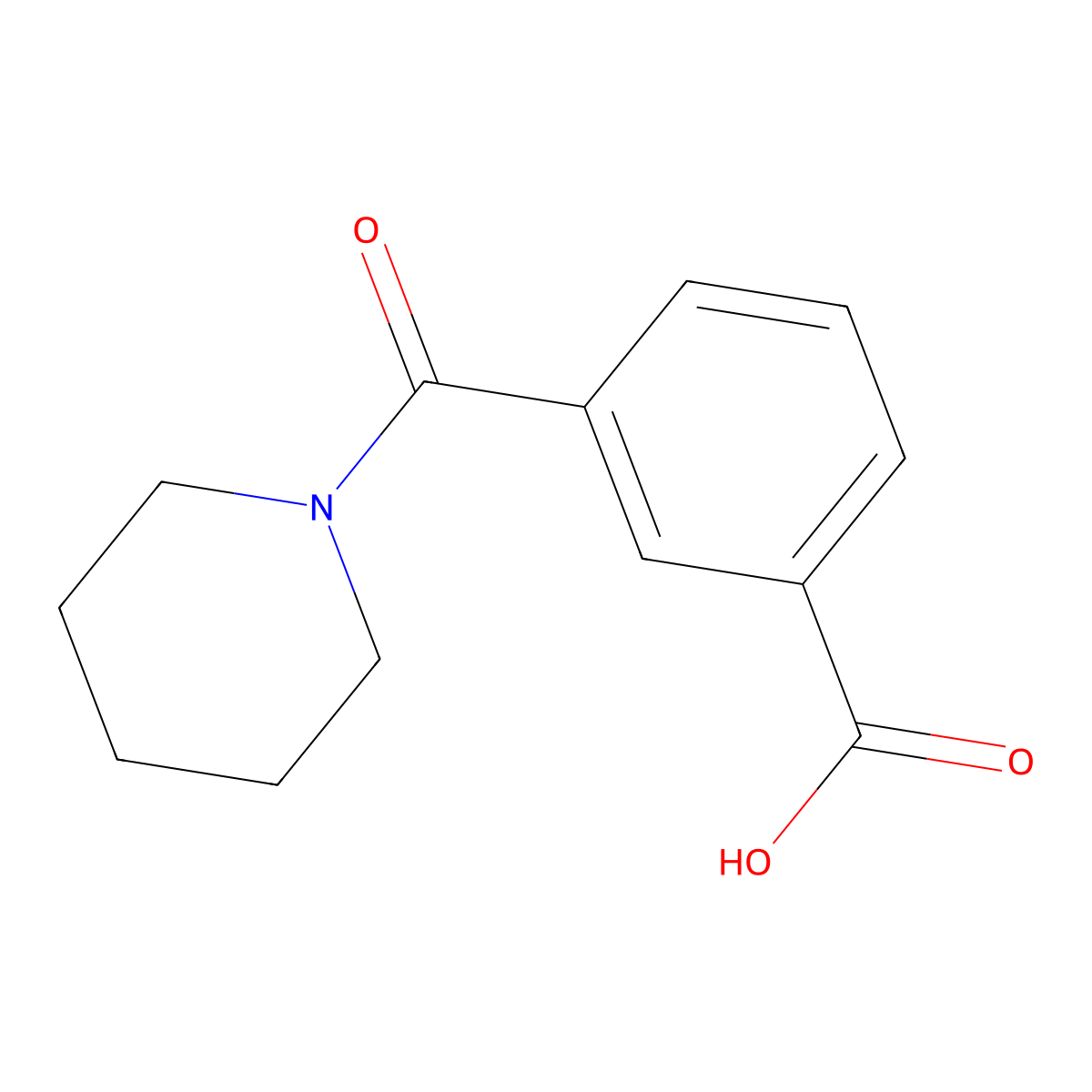3-(Piperidine-1-carbonyl)benzoic acid molecular structure, CAS 194738-09-5