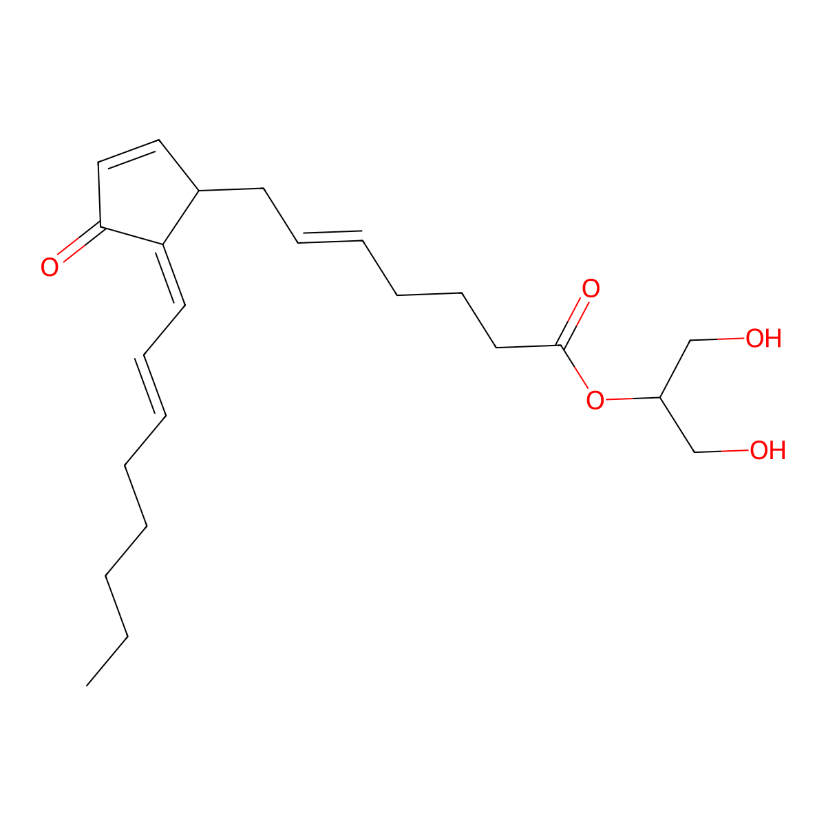 15-deoxy-Delta(12,14)-prostaglandin J2-2-glyceryl ester molecular structure, CAS 1947405-90-4