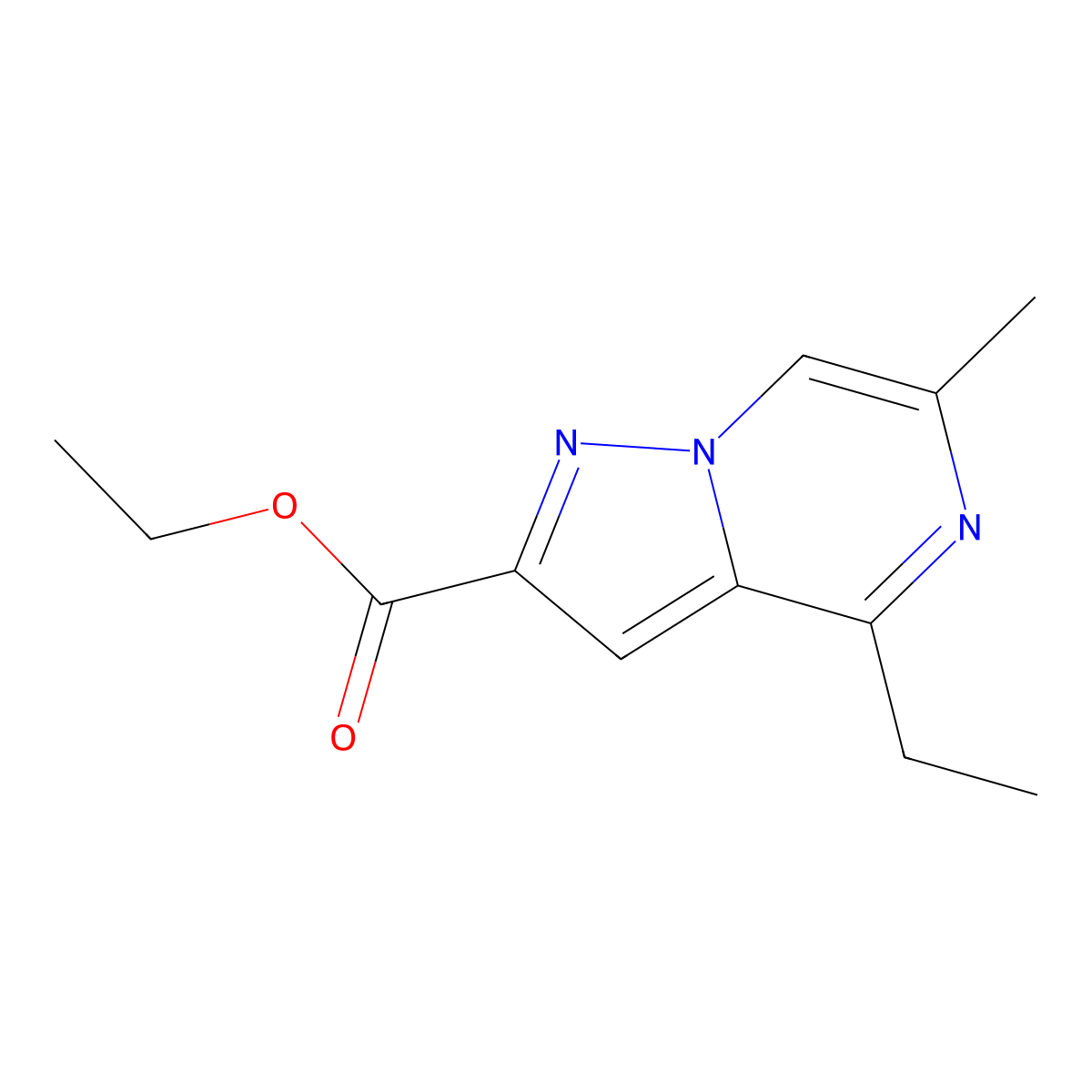 Ethyl 4-ethyl-6-methylpyrazolo[1,5-a]pyrazine-2-carboxylate molecular structure, CAS 1947415-56-6