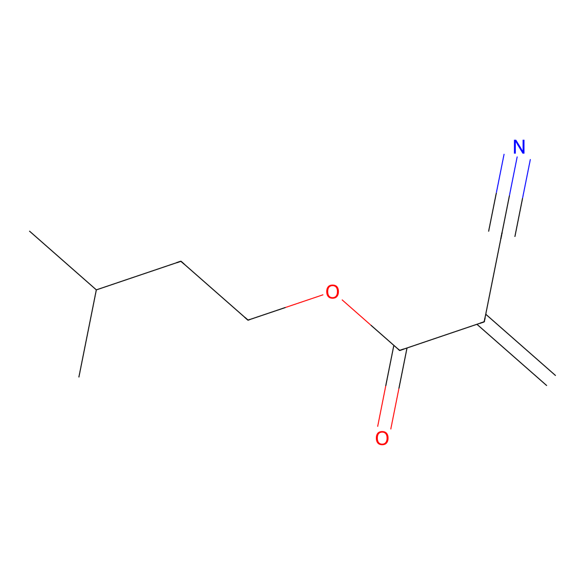 Isoamyl 2-cyanoacrylate molecular structure, CAS 19475-26-4