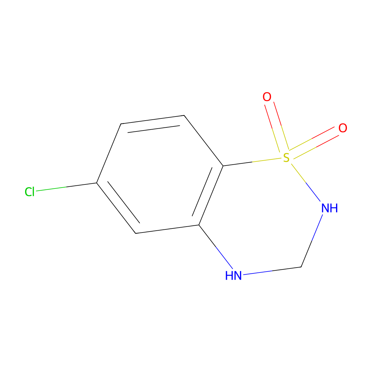6-Chloro-3,4-dihydro-2H-benzo[e][1,2,4]thiadiazine 1,1-dioxide molecular structure, CAS 19477-32-8