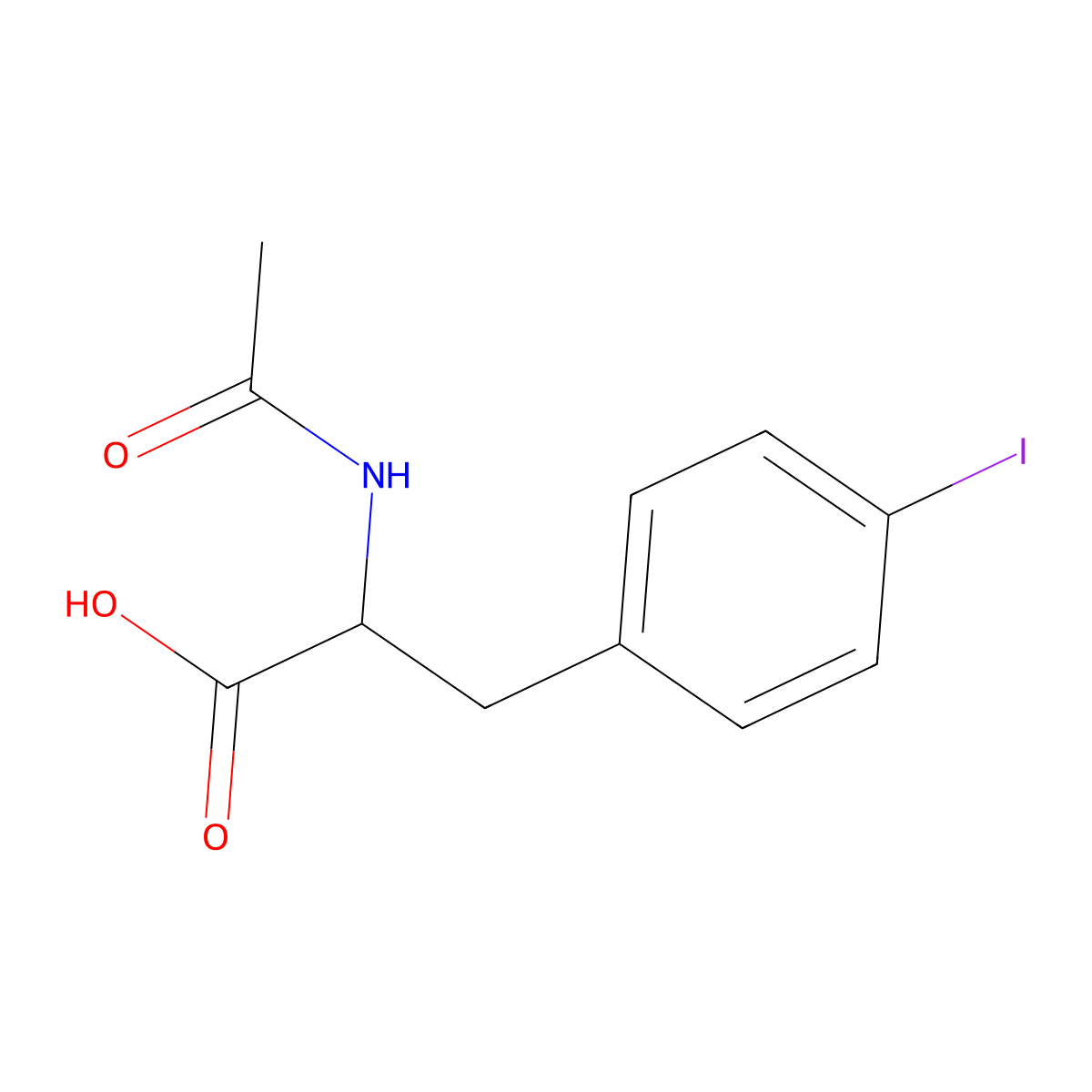 (2S)-2-acetamido-3-(4-iodophenyl)propanoic acid molecular structure, CAS 194783-97-6
