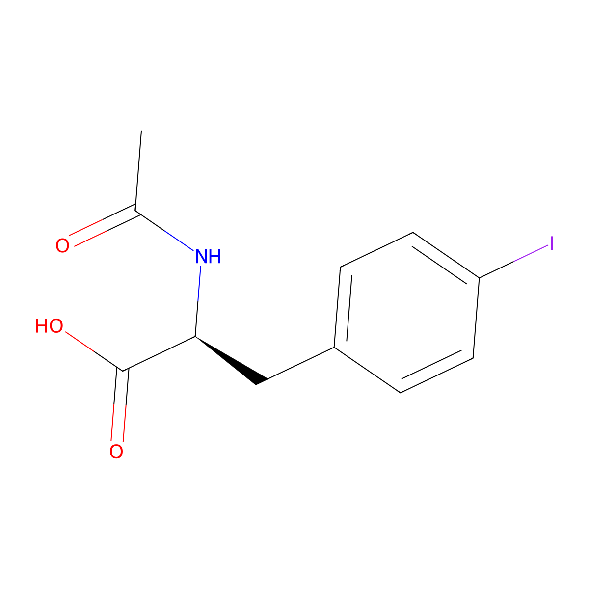 (2S)-2-acetamido-3-(4-iodophenyl)propanoic acid molecular structure, CAS 194783-97-6