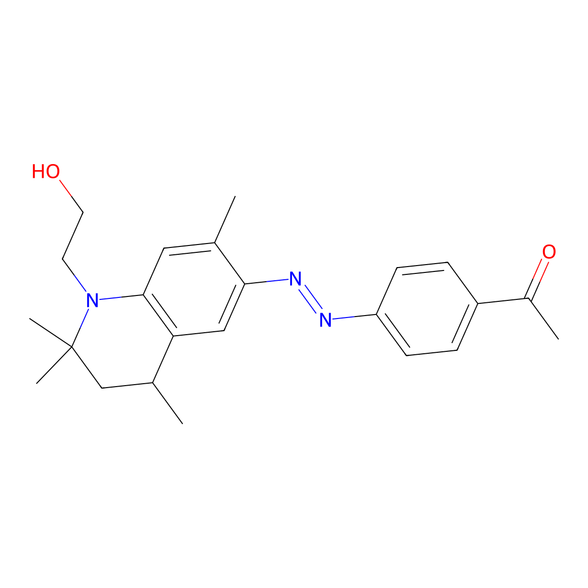 6-(4-Acetylphenylazo)-1,2,3,4-tetrahydro-2,2,4,7-tetramethyl-1-quinolineethanol molecular structure, CAS 194784-16-2