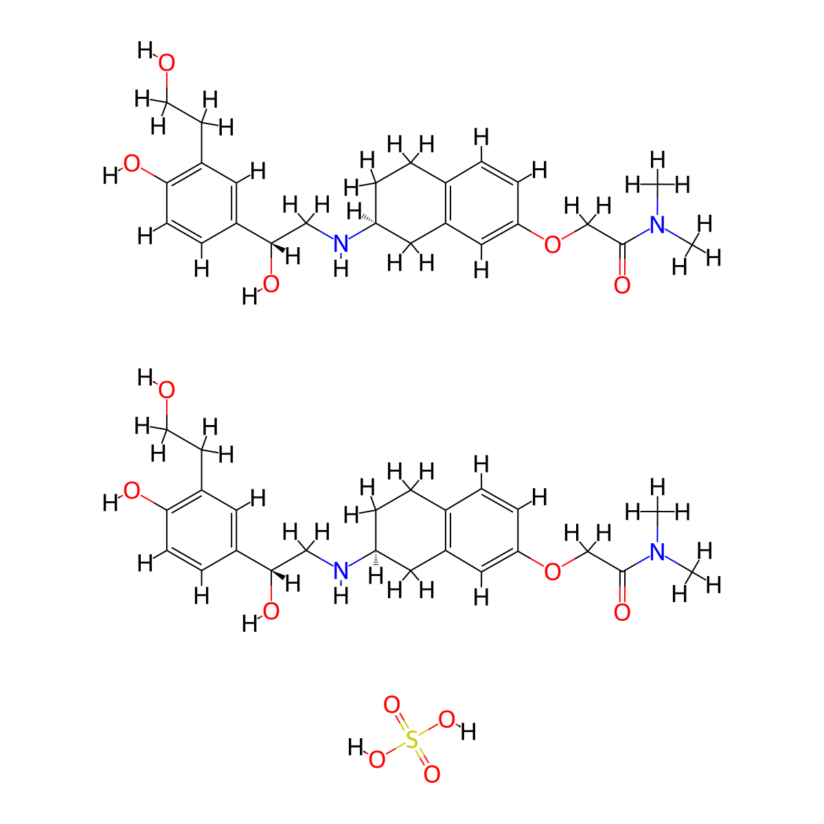 Bedoradrine Sulfate molecular structure, CAS 194785-31-4