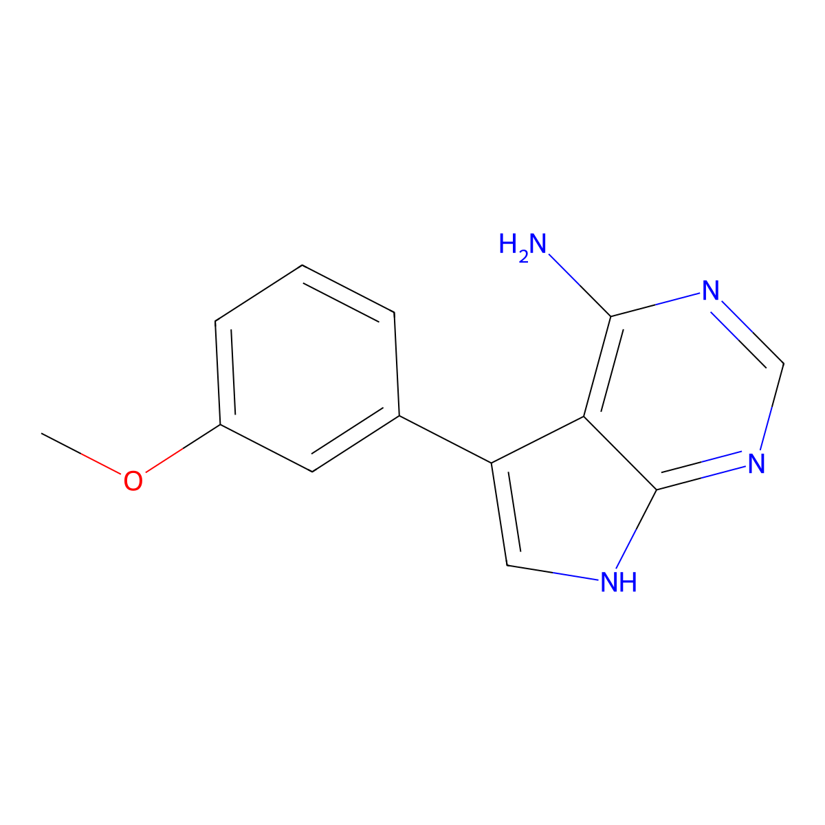 5-(3-Methoxy-phenyl)-7H-pyrrolo[2,3-d]pyrimidin-4-yl-amine molecular structure, CAS 194787-34-3