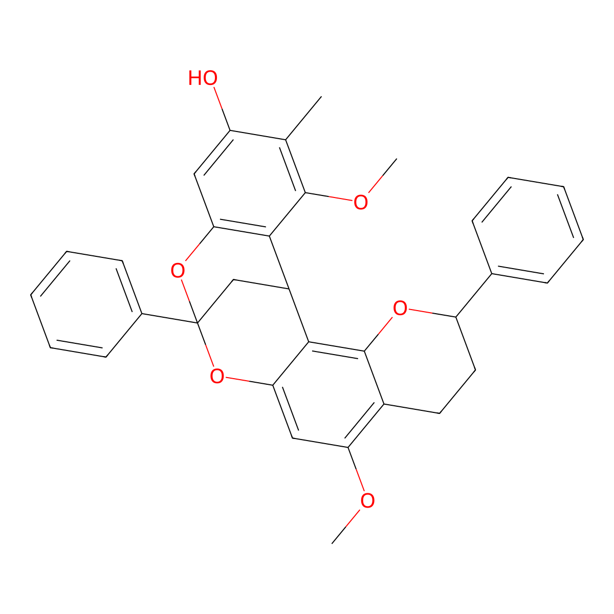 9,19-Dimethoxy-18-methyl-5,13-diphenyl-4,12,14-trioxapentacyclo[11.7.1.02,11.03,8.015,20]henicosa-2,8,10,15(20),16,18-hexaen-17-ol molecular structure, CAS 194794-49-5