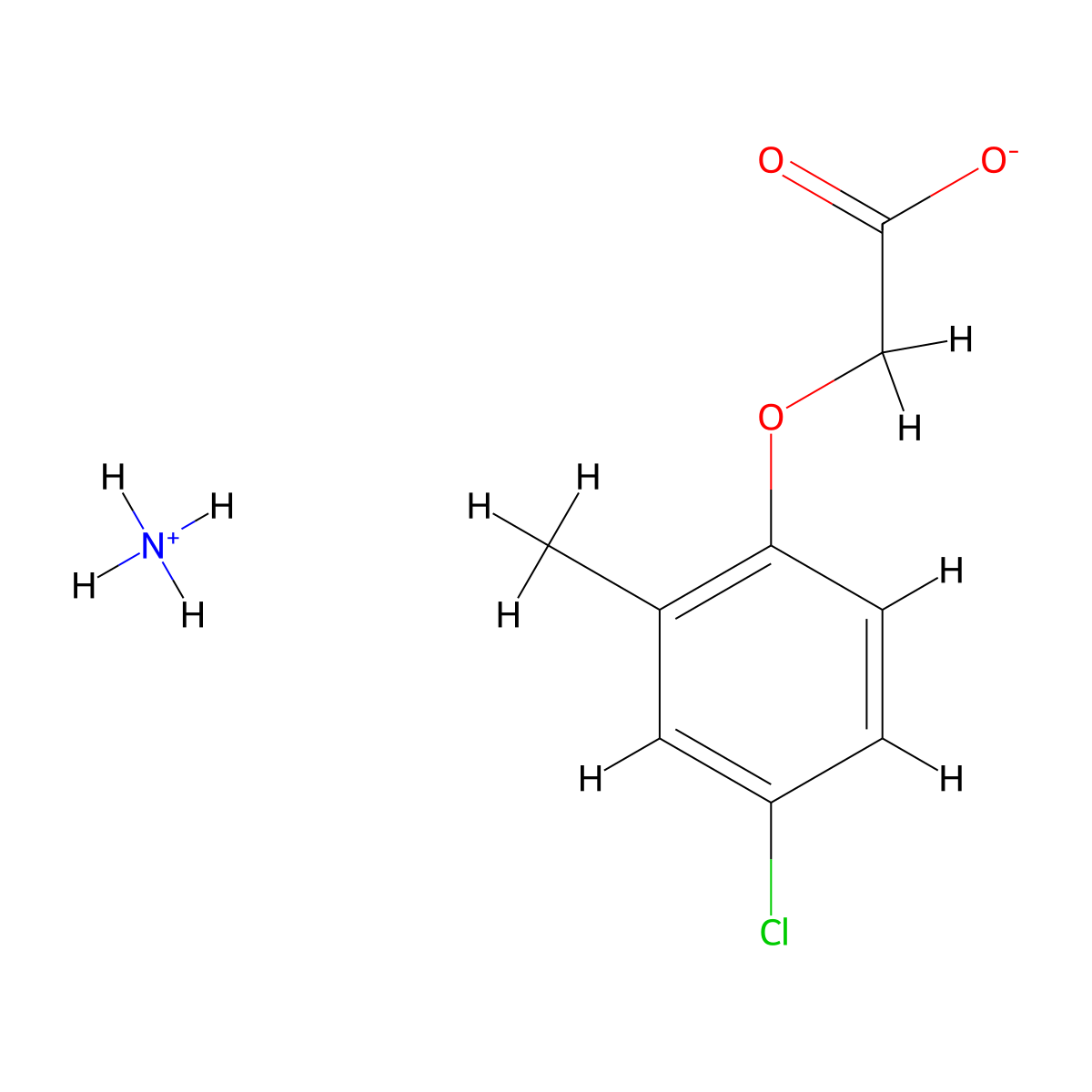 Acetic acid, 2-(4-chloro-2-methylphenoxy)-, ammonium salt (1:1) molecular structure, CAS 19480-39-8