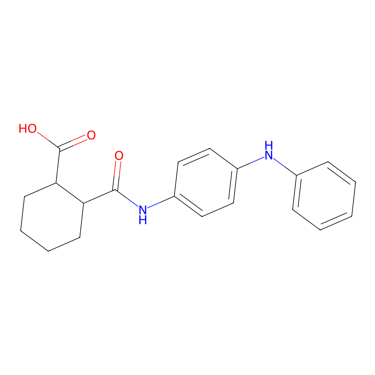 2-[(4-Anilinophenyl)carbamoyl]cyclohexane-1-carboxylic acid molecular structure, CAS 194800-24-3