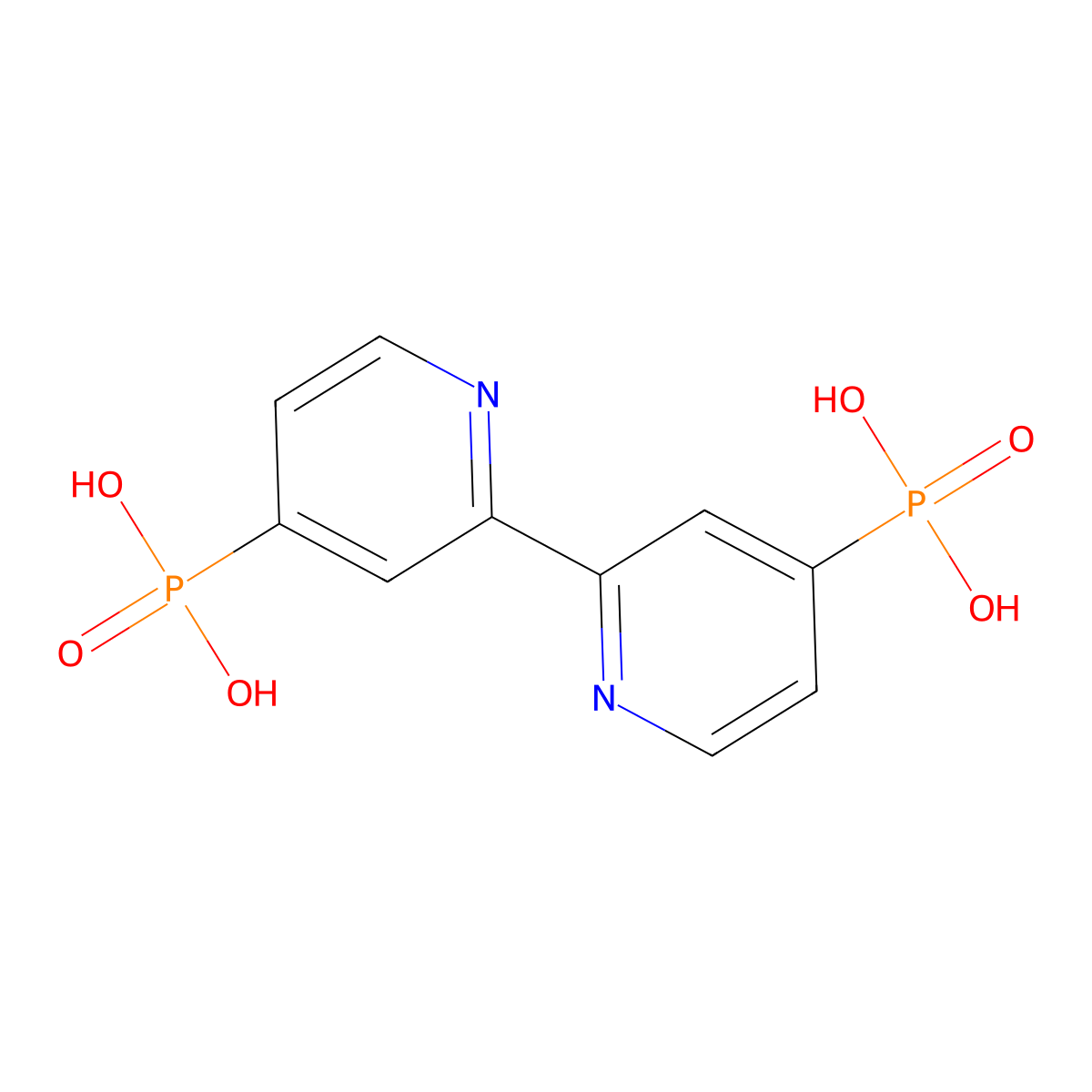 (2,2'-Bipyridine)-4,4'-diylbis(phosphonic acid) molecular structure, CAS 194800-56-1