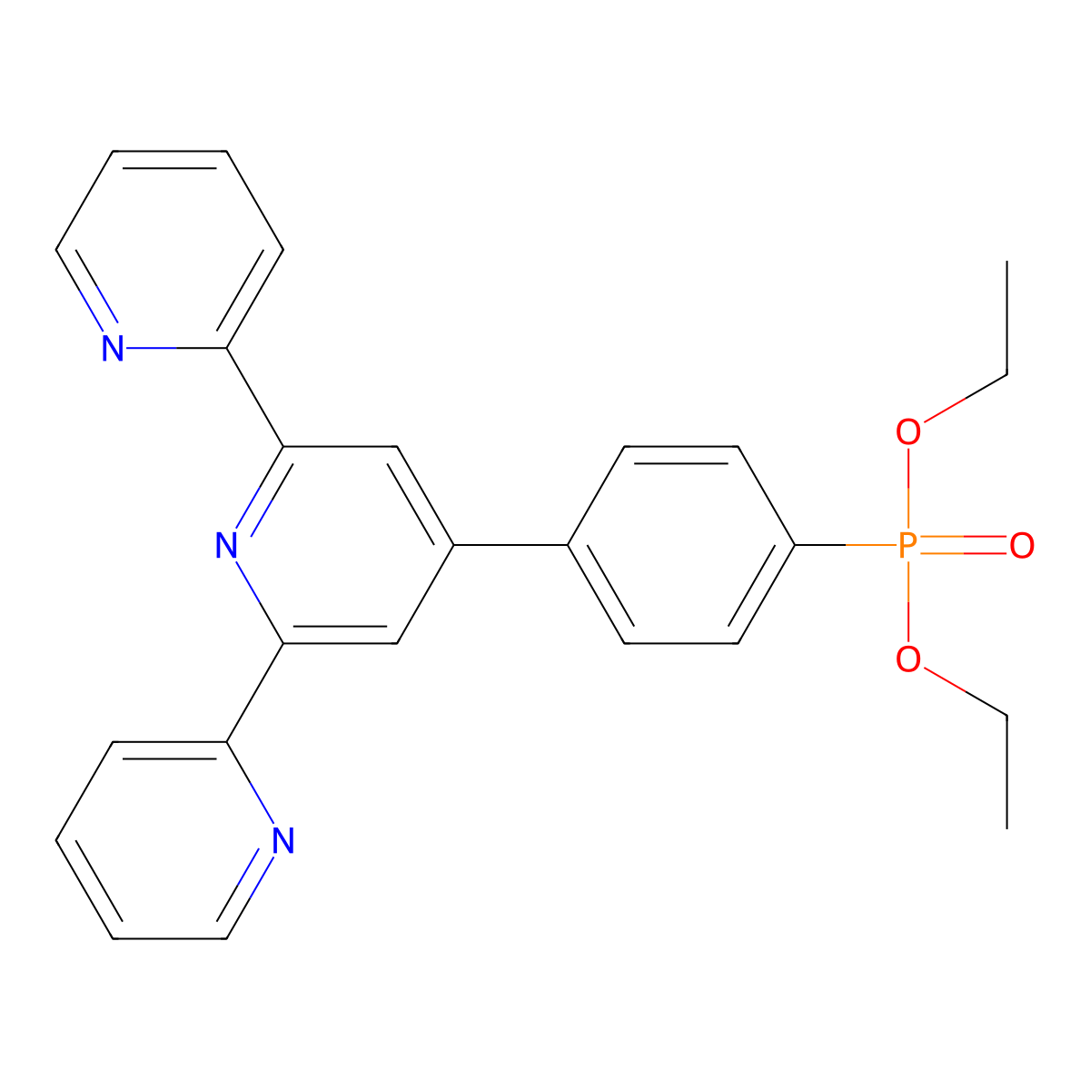 Diethyl (4-([2,2':6',2''-terpyridin]-4'-yl)phenyl)phosphonate molecular structure, CAS 194800-58-3