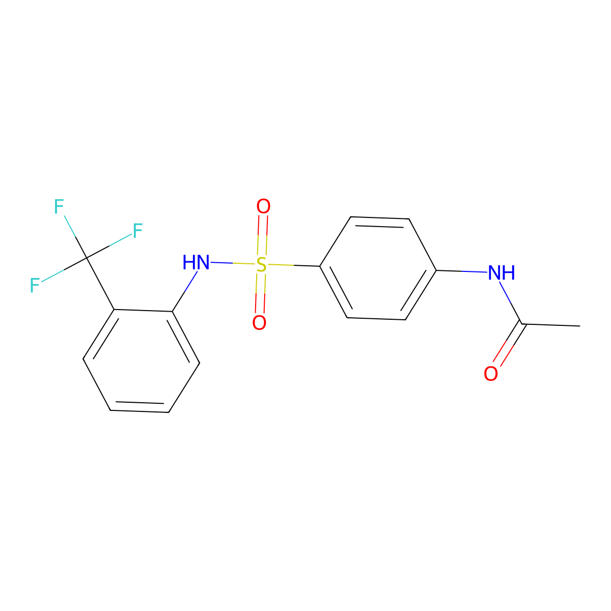 N-(4-{[2-(trifluoromethyl)phenyl]sulfamoyl}phenyl)acetamide molecular structure, CAS 194801-21-3