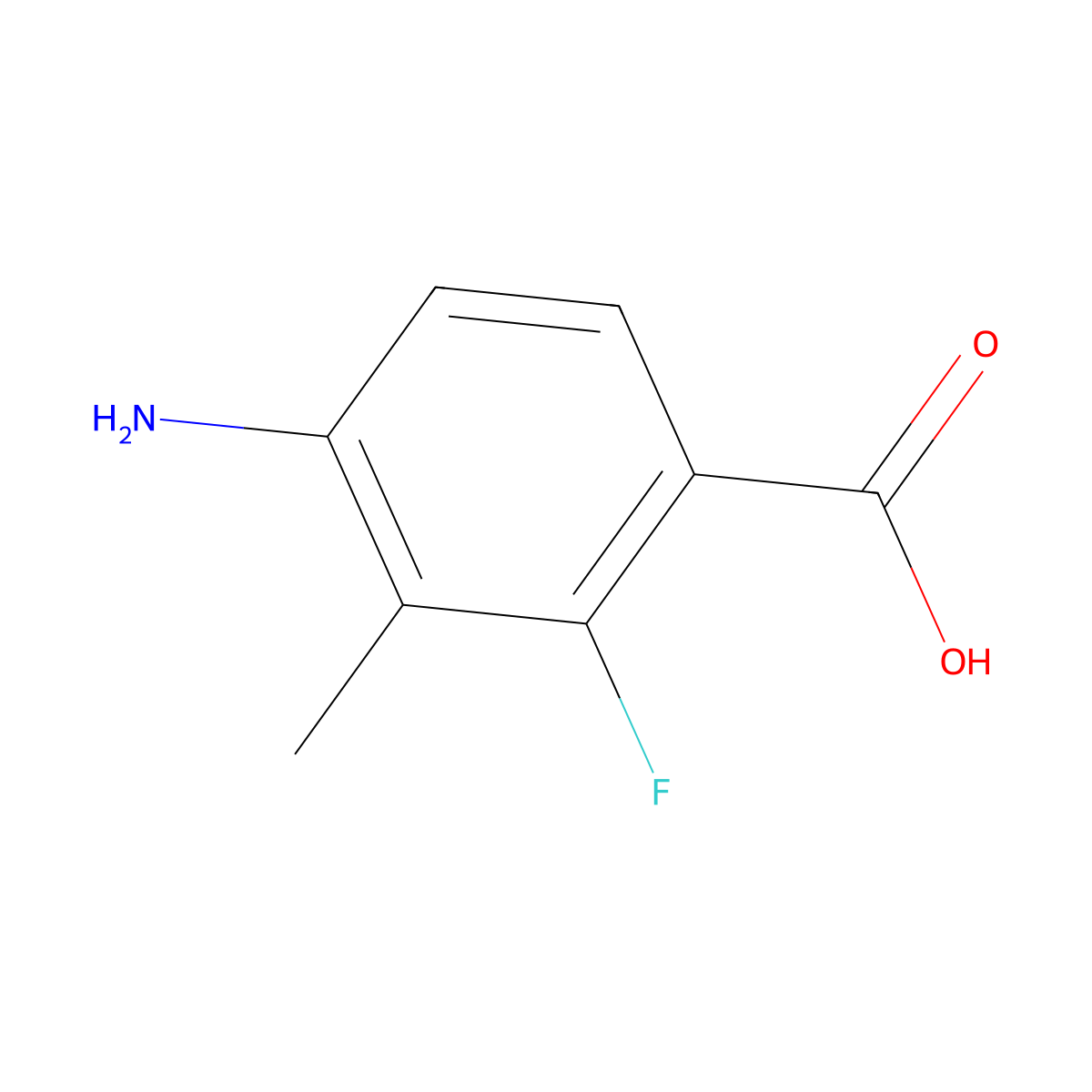 4-Amino-2-fluoro-3-methylbenzoic acid molecular structure, CAS 194804-84-7