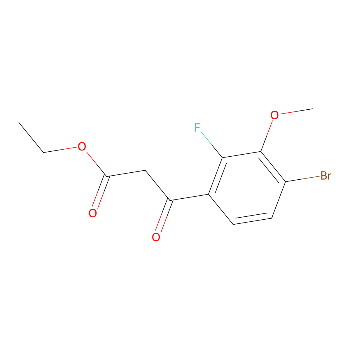 Ethyl 3-(4-bromo-2-fluoro-3-methoxyphenyl)-3-oxopropanoate molecular structure, CAS 194804-99-4
