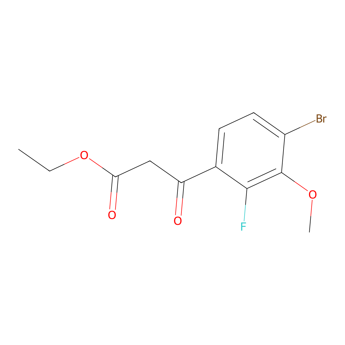 Ethyl 3-(4-bromo-2-fluoro-3-methoxyphenyl)-3-oxopropanoate molecular structure, CAS 194804-99-4