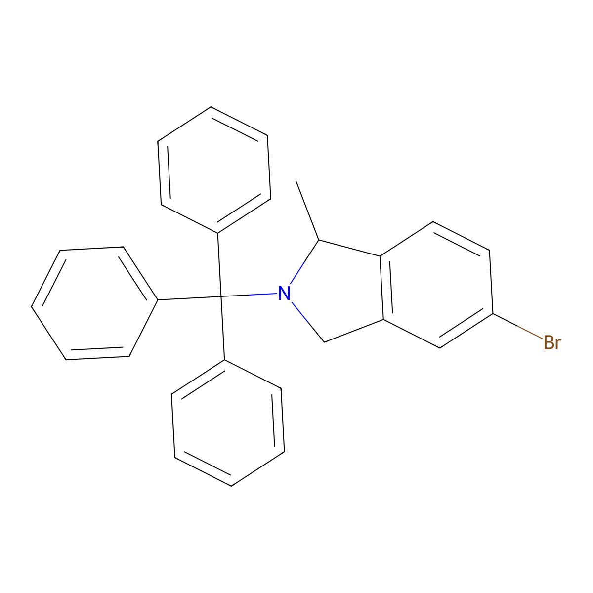 (R)-5-Bromo-1-methyl-2-tritylisoindoline molecular structure, CAS 194805-14-6
