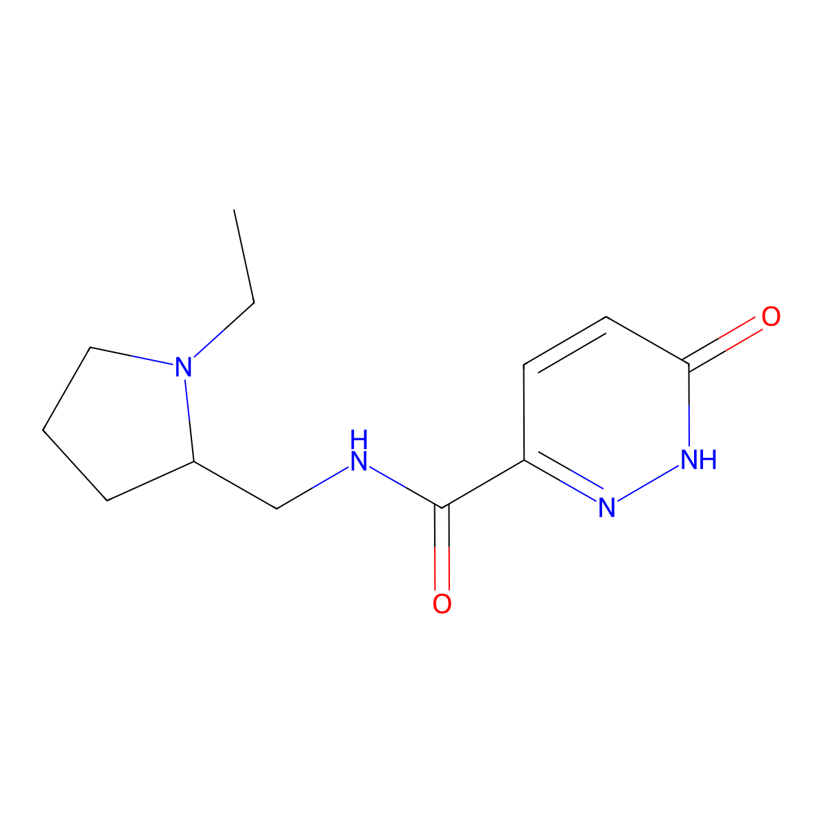 N-((1-Ethylpyrrolidin-2-yl)methyl)-6-oxo-1,6-dihydropyridazine-3-carboxamide molecular structure, CAS 1948097-91-3