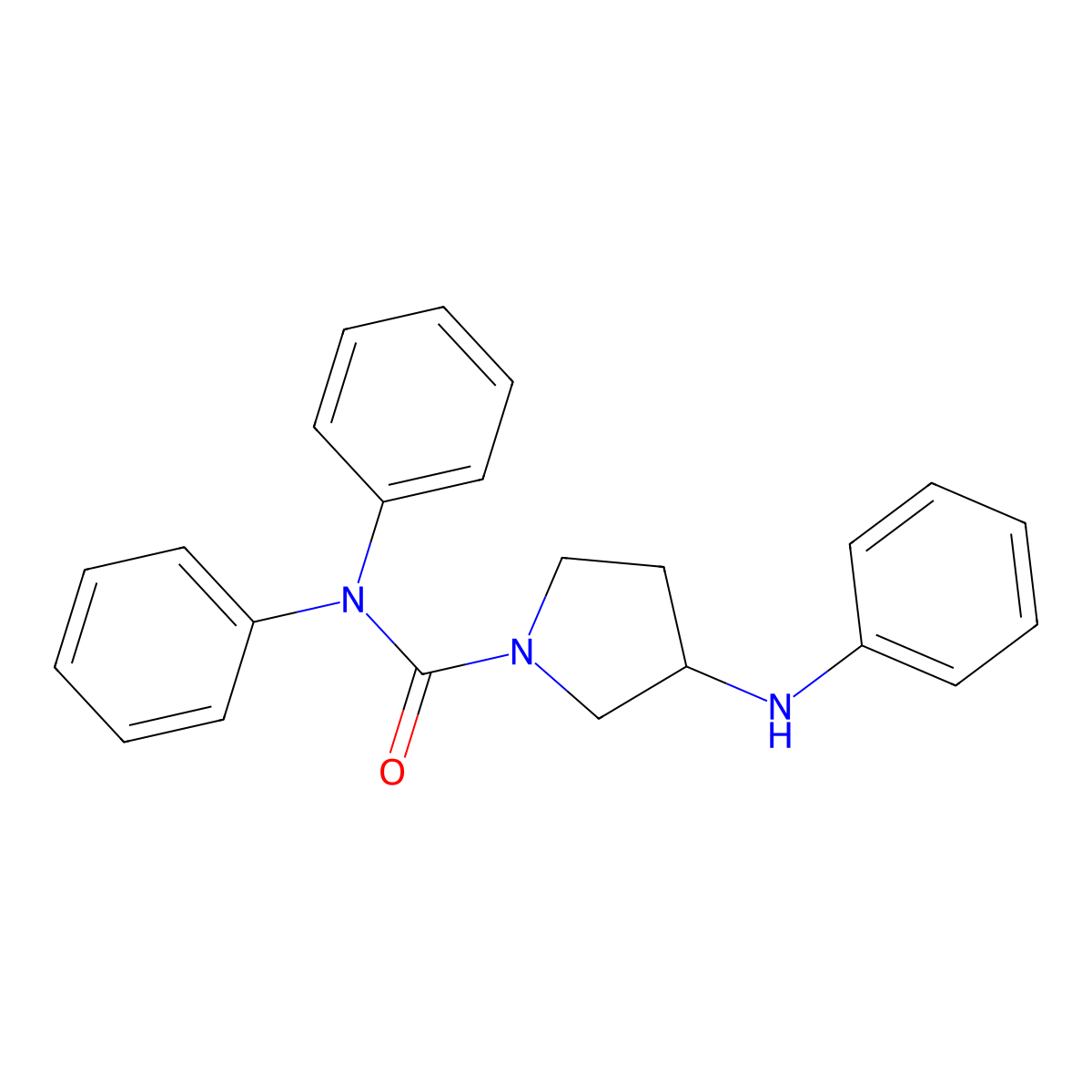 1-Pyrrolidinecarboxamide, 3-anilino-N,N-diphenyl- molecular structure, CAS 19481-77-7