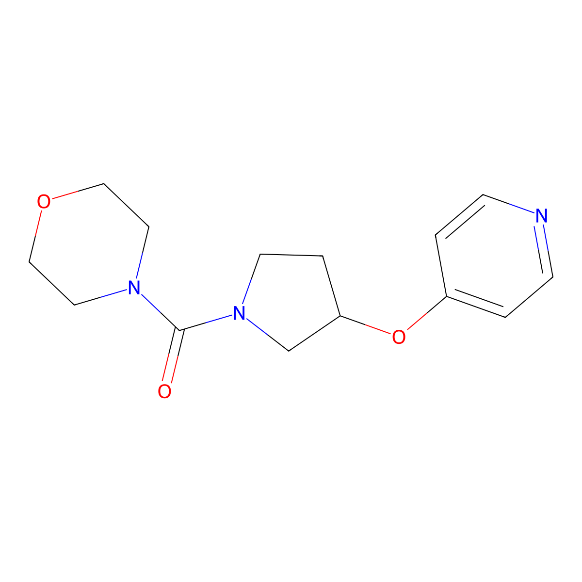 Morpholino(3-(pyridin-4-yloxy)pyrrolidin-1-yl)methanone molecular structure, CAS 1948130-80-0