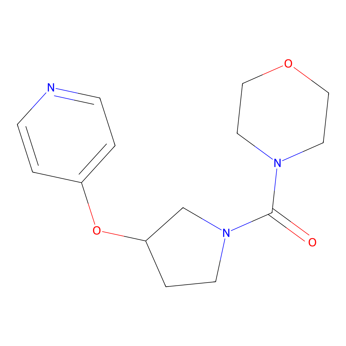 Morpholino(3-(pyridin-4-yloxy)pyrrolidin-1-yl)methanone molecular structure, CAS 1948130-80-0