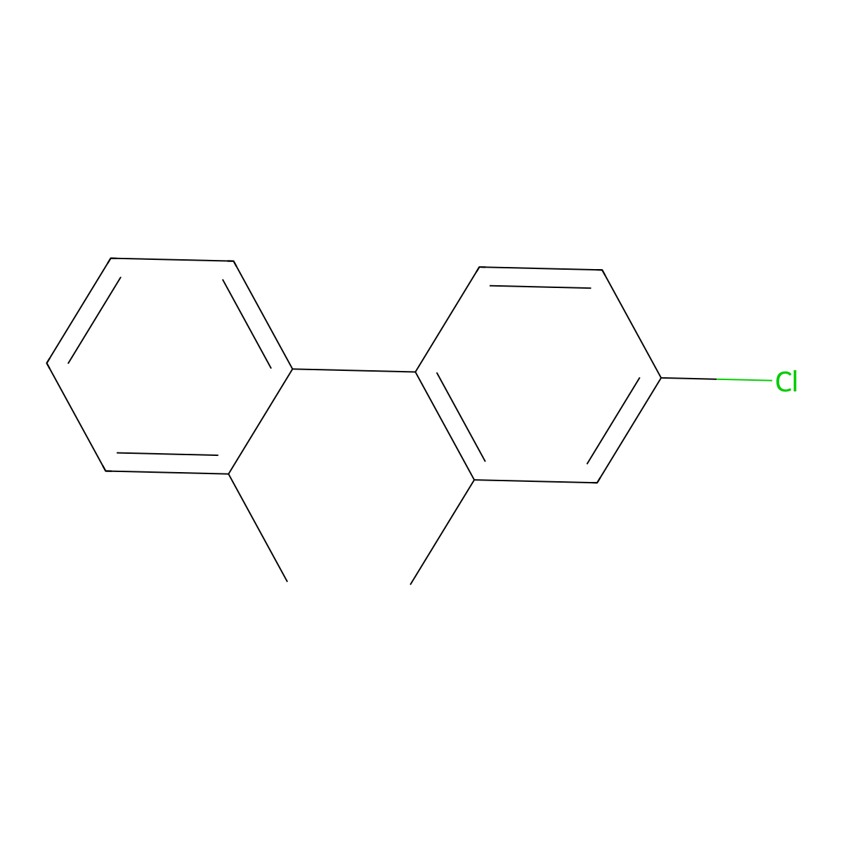 4-Chloro-2,2'-dimethyl-1,1'-biphenyl molecular structure, CAS 19482-12-3