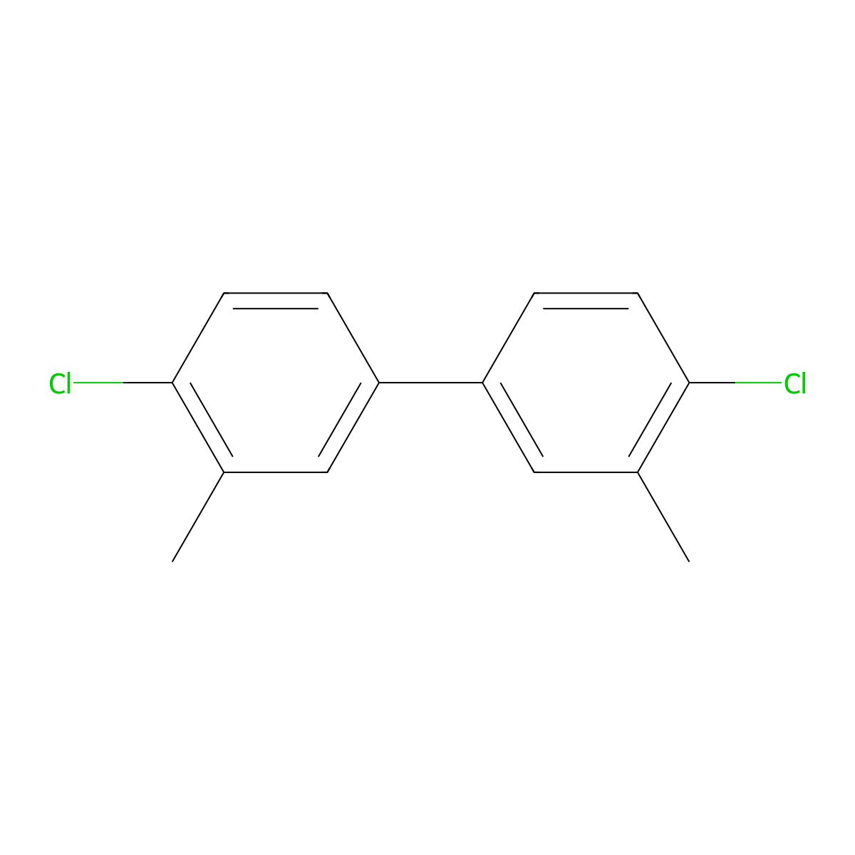 4,4'-Dichloro-3,3'-dimethyl-1,1'-biphenyl molecular structure, CAS 19482-16-7