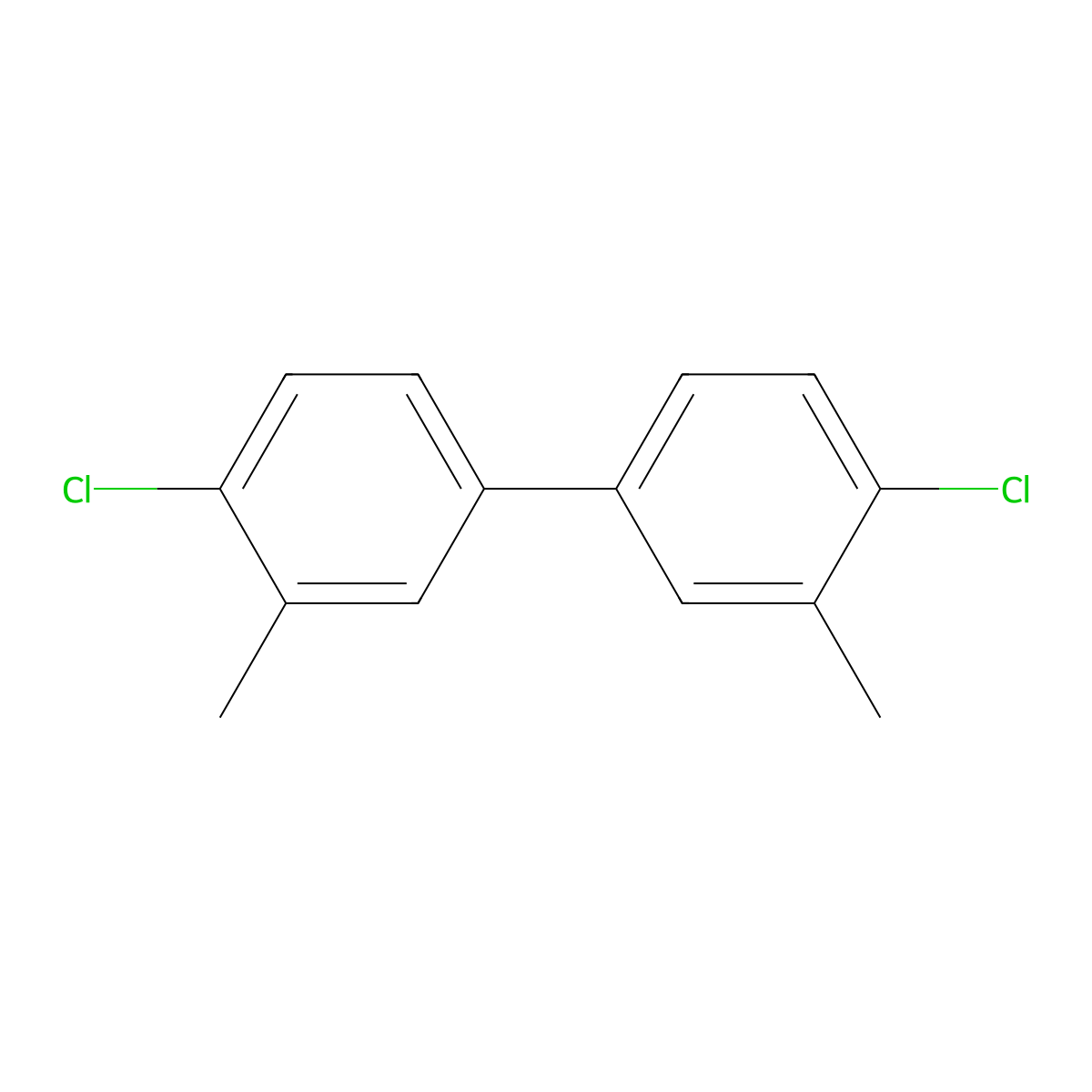 4,4'-Dichloro-3,3'-dimethyl-1,1'-biphenyl molecular structure, CAS 19482-16-7