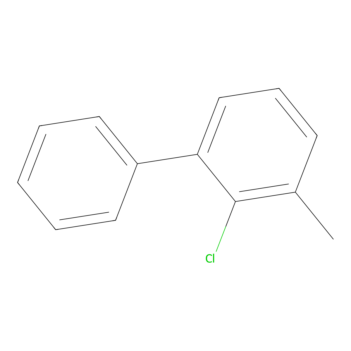 2-Chloro-3-methyl-1,1'-biphenyl molecular structure, CAS 19482-23-6