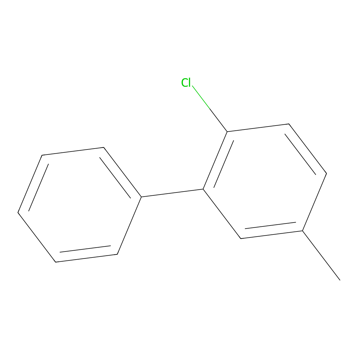 2-Chloro-5-methyl-1,1'-biphenyl molecular structure, CAS 19482-24-7