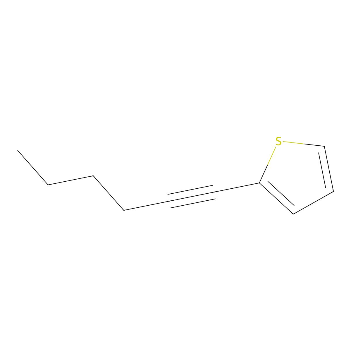 Thiophene, 2-(1-hexynyl)- molecular structure, CAS 19482-59-8