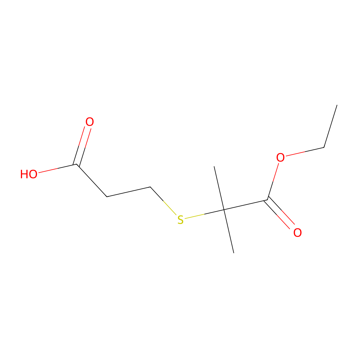 3-((1-Ethoxy-2-methyl-1-oxopropan-2-YL)thio)propanoic acid molecular structure, CAS 1948217-43-3