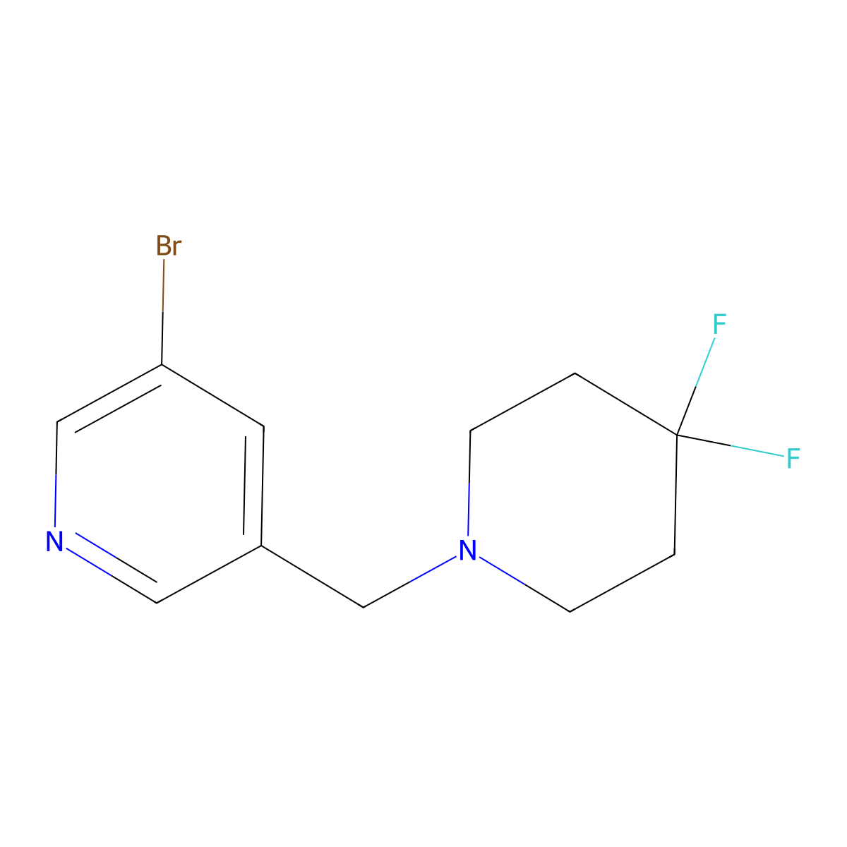 3-Bromo-5-(4,4-difluoropiperidin-1-ylmethyl)-pyridine molecular structure, CAS 1948220-71-0
