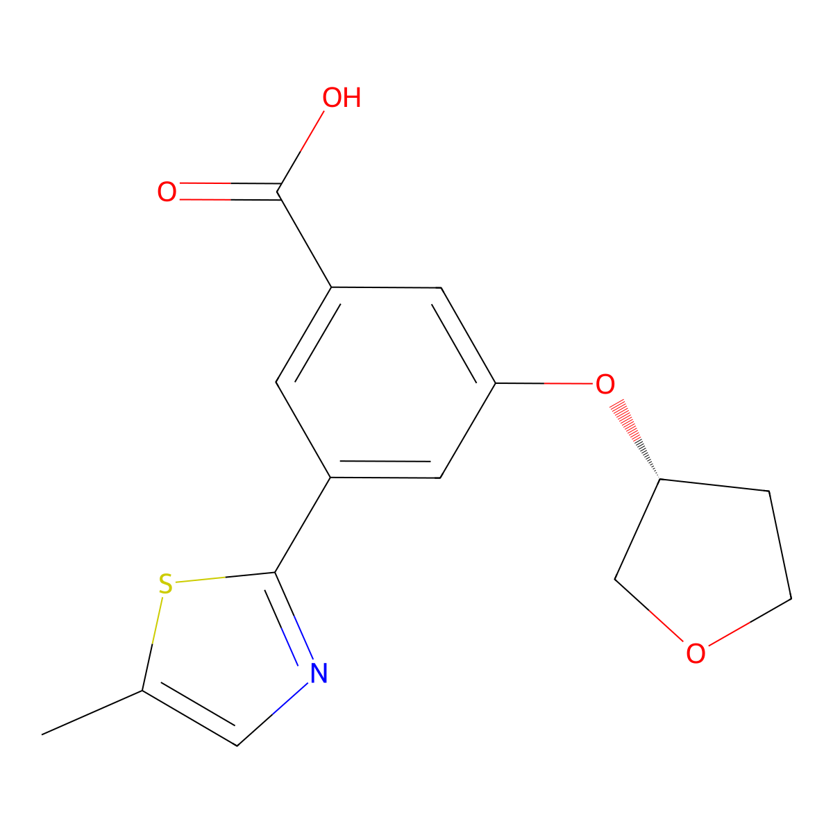 (R)-3-(5-methylthiazol-2-yl)-5-((tetrahydrofuran-3-yl)oxy)benzoic acid molecular structure, CAS 1948233-49-5