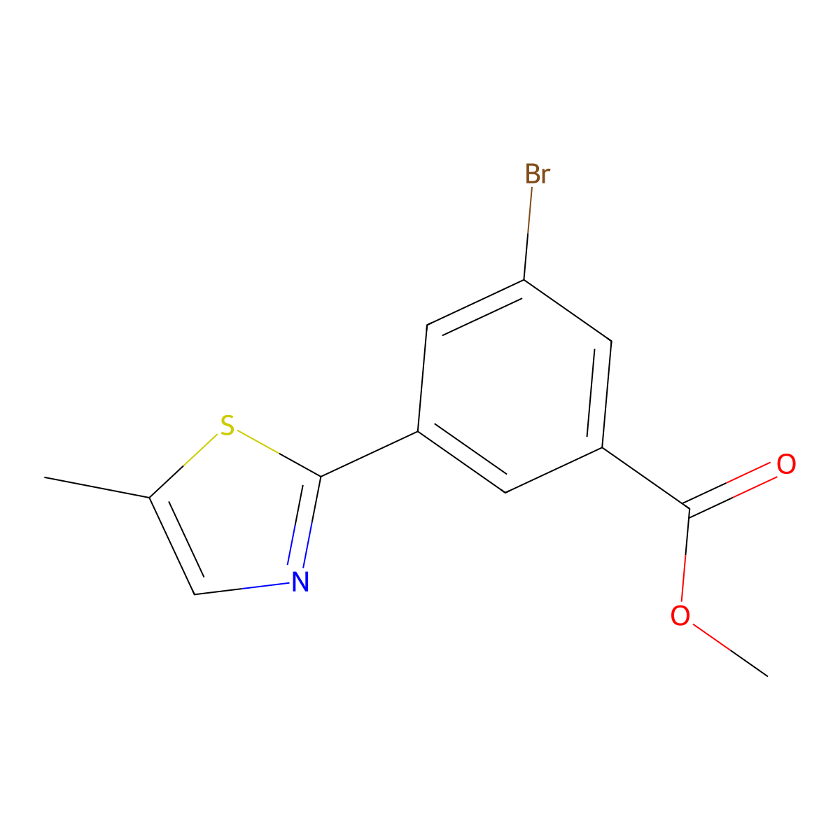 Methyl 3-bromo-5-(5-methylthiazol-2-YL)benzoate molecular structure, CAS 1948233-71-3