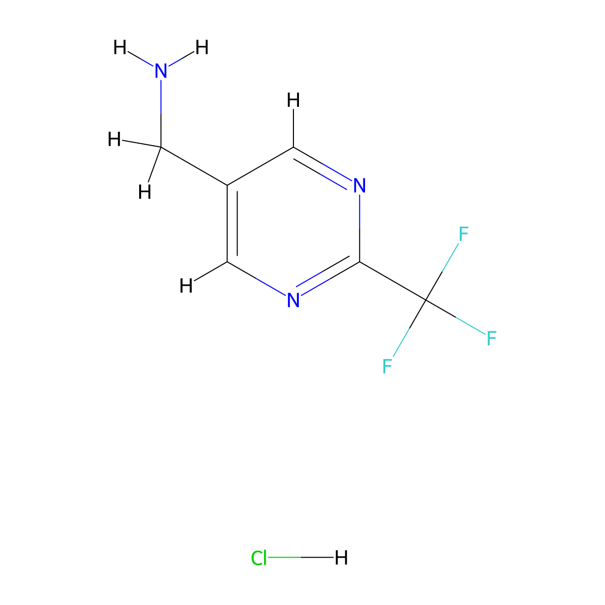 (2-(Trifluoromethyl)pyrimidin-5-yl)methanamine hydrochloride molecular structure, CAS 1948237-02-2