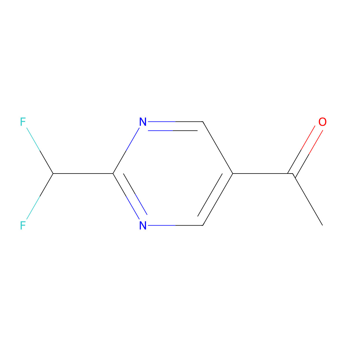 1-(2-(Difluoromethyl)pyrimidin-5-YL)ethan-1-one molecular structure, CAS 1948237-05-5