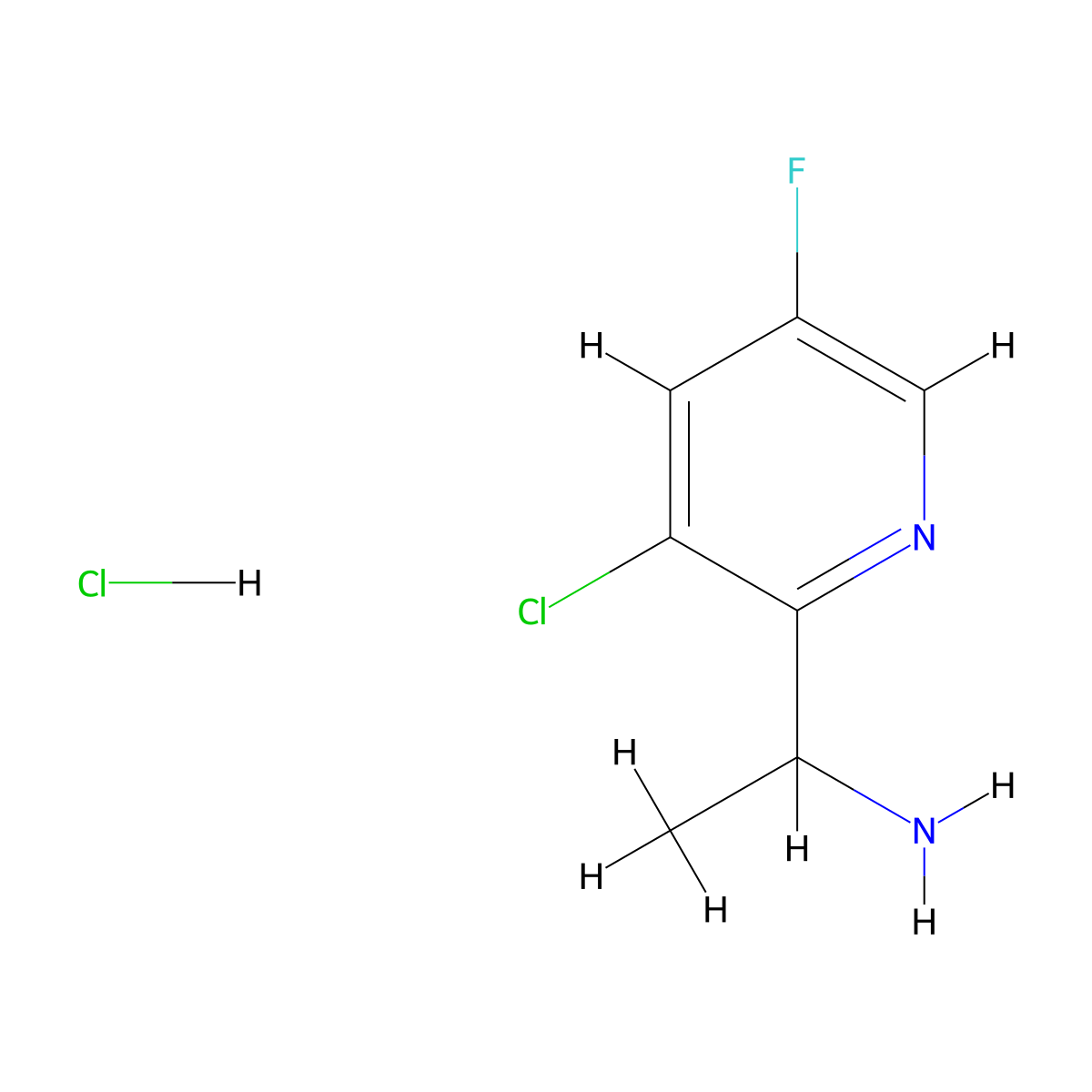 1-(3-Chloro-5-fluoropyridin-2-yl)ethanamine hydrochloride molecular structure, CAS 1948237-21-5