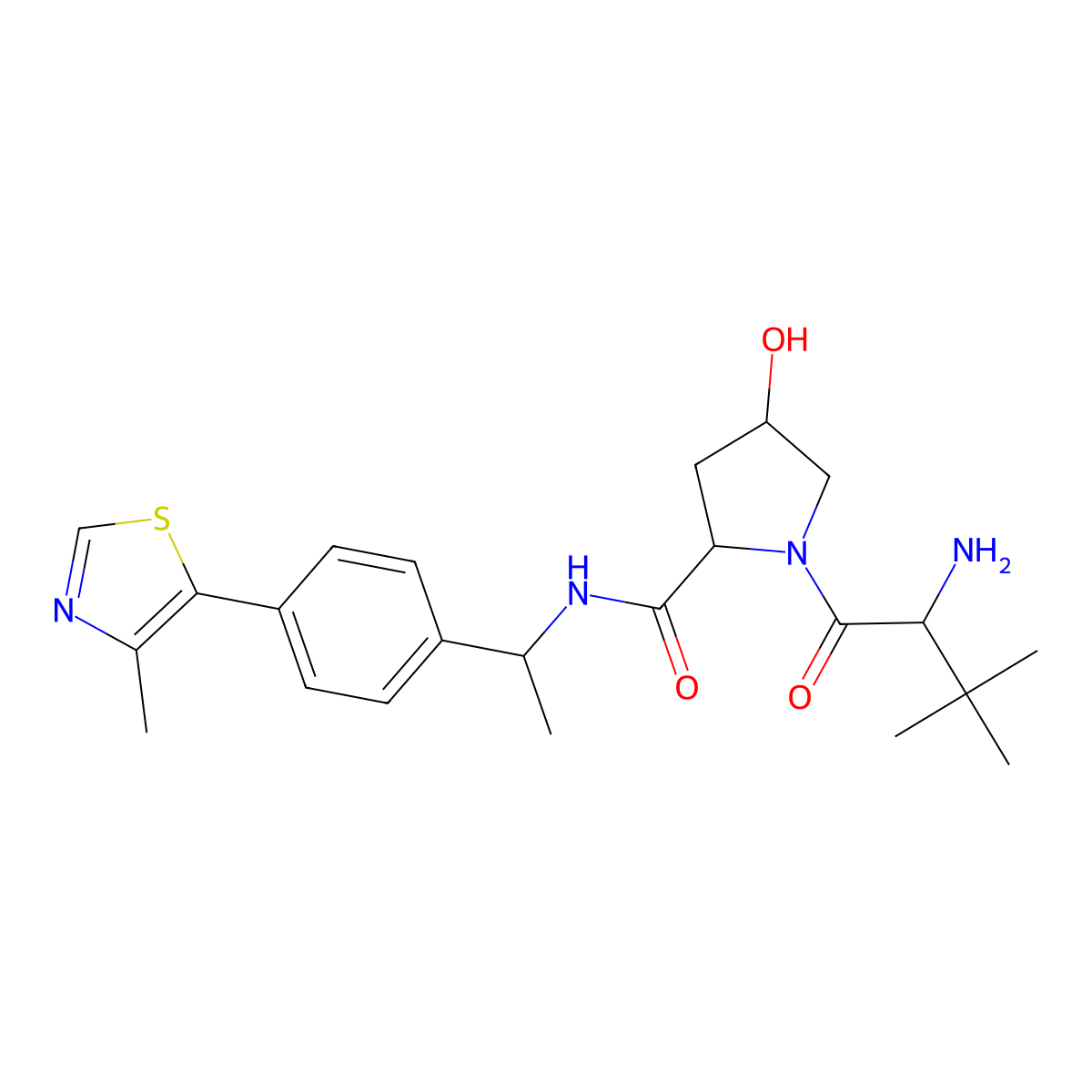 L-Prolinamide, 3-methyl-L-valyl-4-hydroxy-N-[(1S)-1-[4-(4-methyl-5-thiazolyl)phenyl]ethyl]-, (4R)- molecular structure, CAS 1948273-02-6