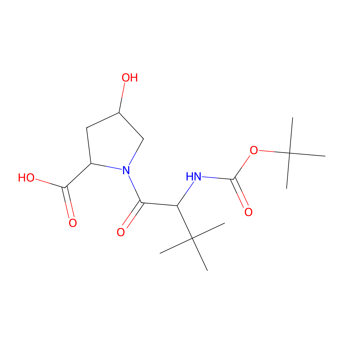 1-(Boc-L-tert-leucinyl)-(4S)-4-hydroxy-D-proline molecular structure, CAS 1948273-04-8