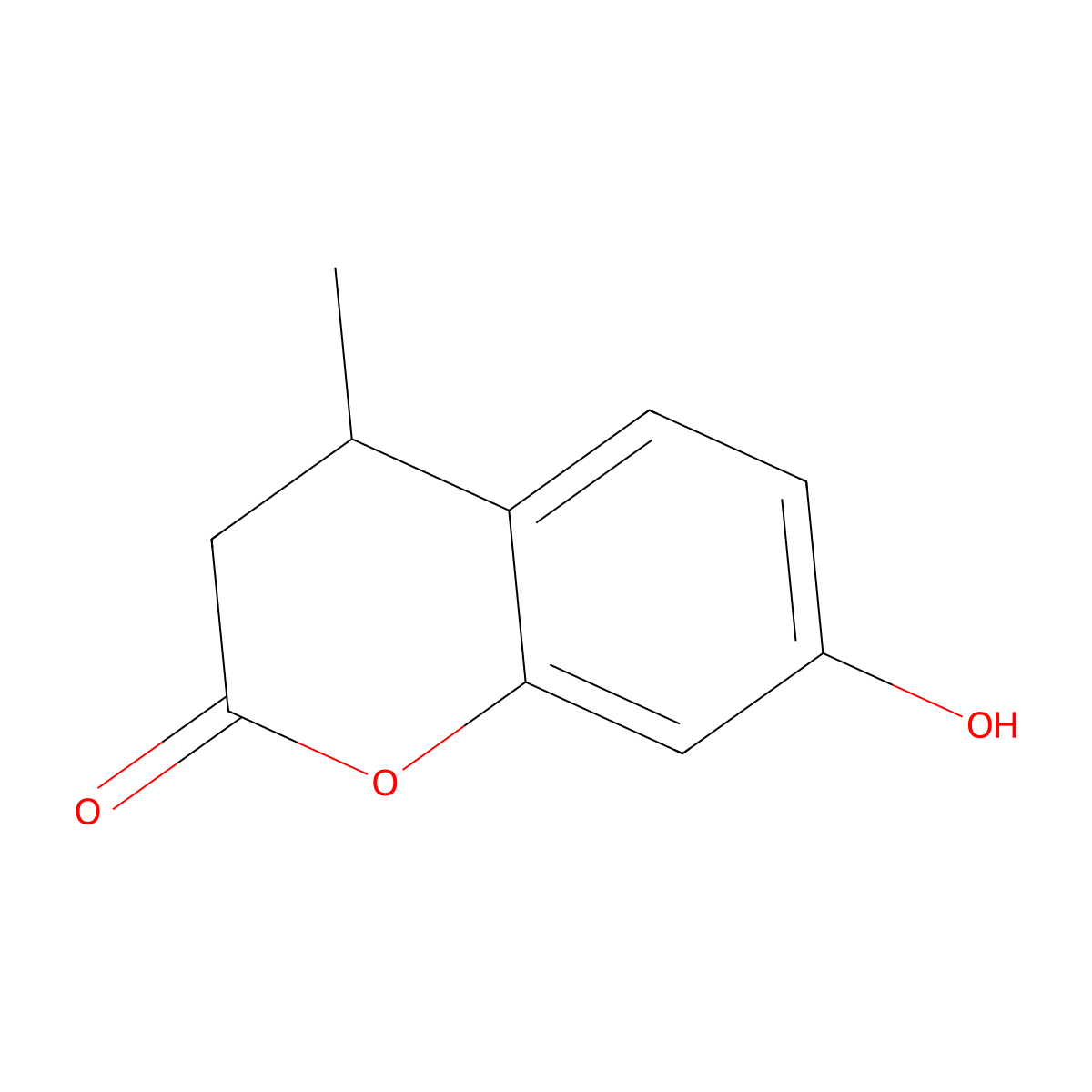 7-hydroxy-4-methyl-3,4-dihydro-2H-1-benzopyran-2-one molecular structure, CAS 19484-75-4