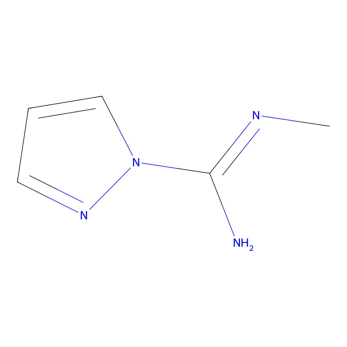 1H-Pyrazole-1-carboximidamide, N-methyl- molecular structure, CAS 194852-88-5