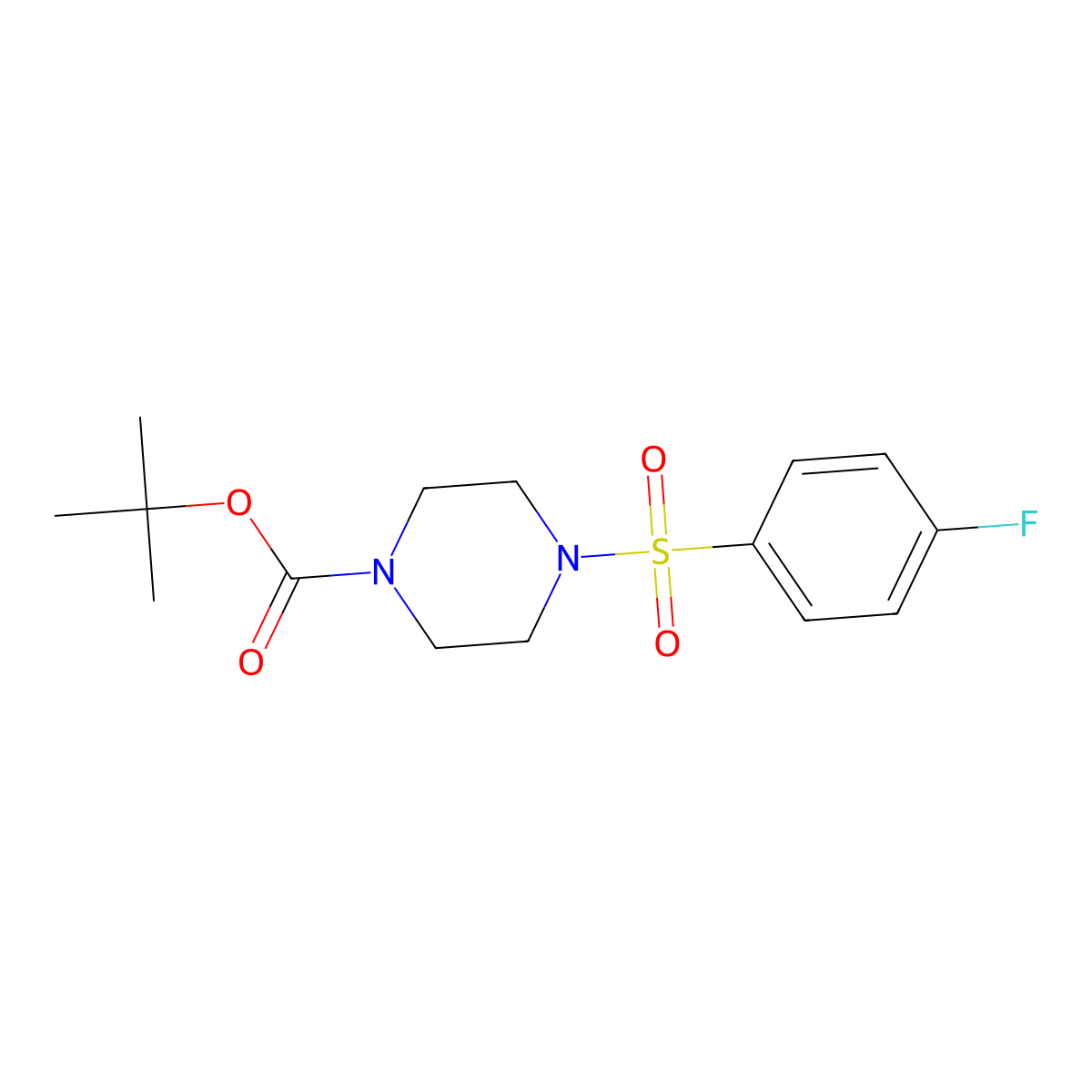 Tert-butyl 4-((4-fluorophenyl)sulfonyl)piperazine-1-carboxylate molecular structure, CAS 194853-66-2