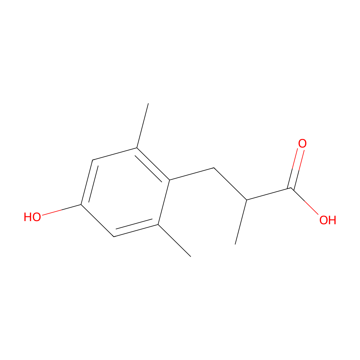 3-(4-Hydroxy-2,6-dimethylphenyl)-2-methylpropanoic acid molecular structure, CAS 194857-85-7