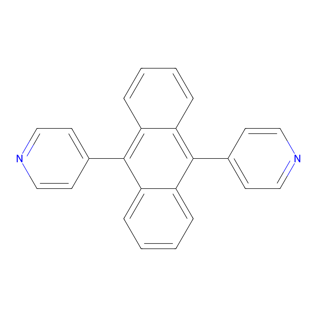 4,4'-(Anthracene-9,10-diyl)dipyridine molecular structure, CAS 194861-72-8