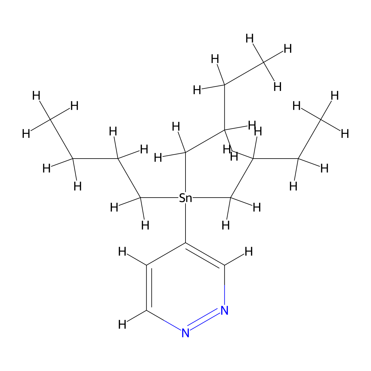 4-(Tributylstannyl)pyridazine molecular structure, CAS 194865-89-9