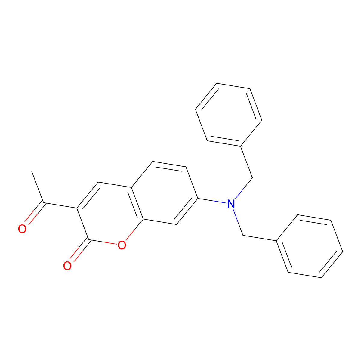 3-Acetyl-7-(dibenzylamino)chromen-2-one molecular structure, CAS 194869-02-8
