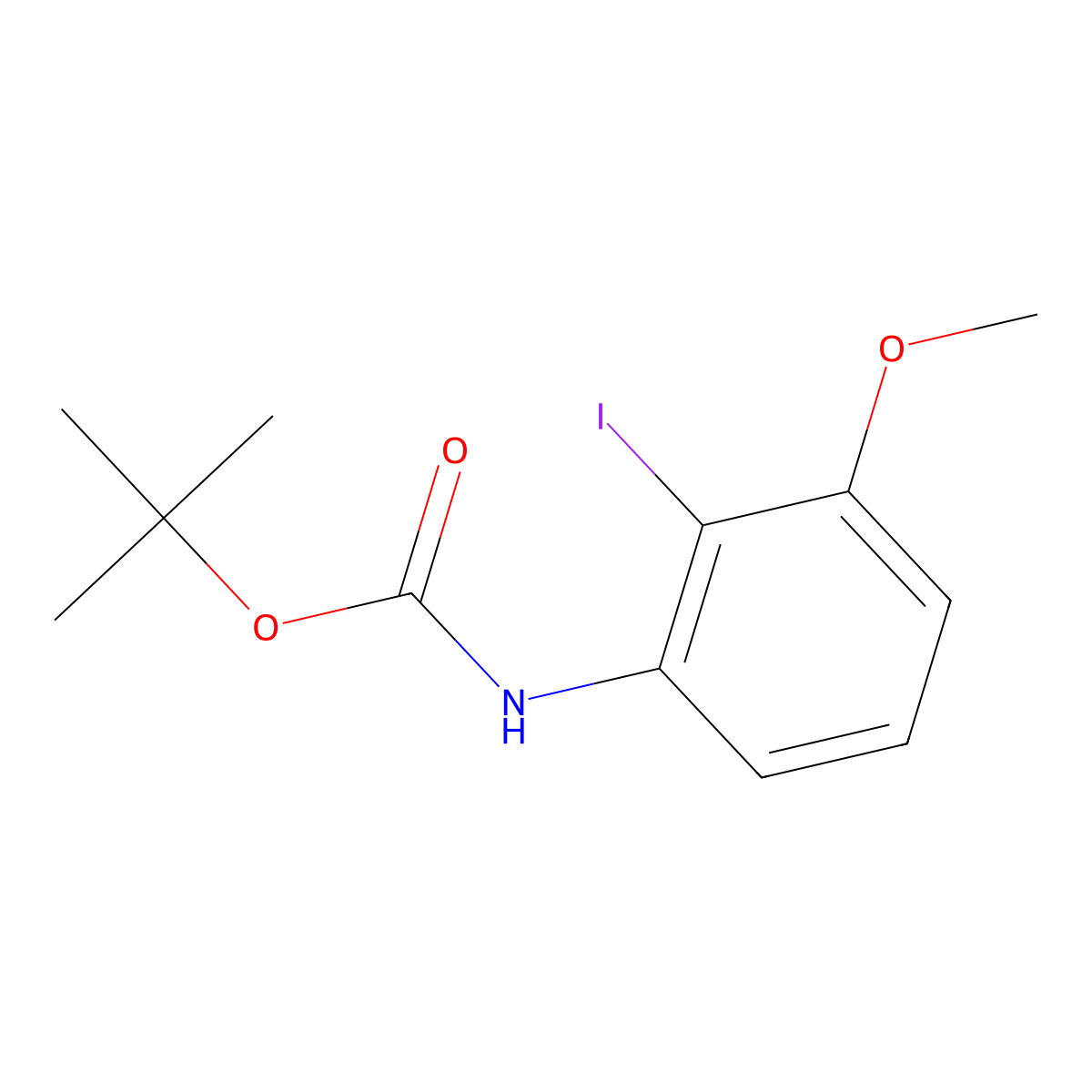 tert-Butyl 2-iodo-3-methoxyphenylcarbamate molecular structure, CAS 194869-14-2
