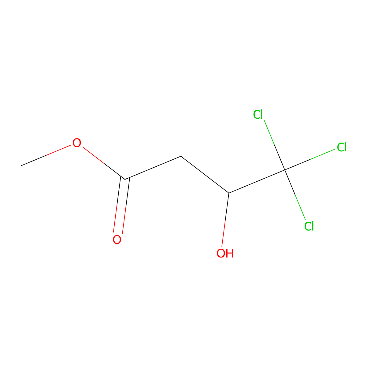 Methyl 4,4,4-trichloro-3-hydroxybutanoate molecular structure, CAS 19487-29-7